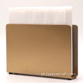 Porta-toalhas de papel retangular minimalista vertical dourado